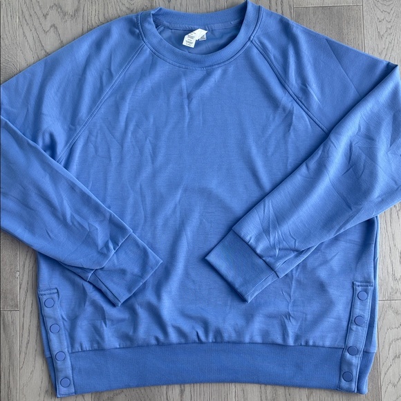 90 Degree By Reflex Tops - 90 Degree by Reflex Softlite Scuba Sophie Crewneck Pullover Sweatshirt Blue XL